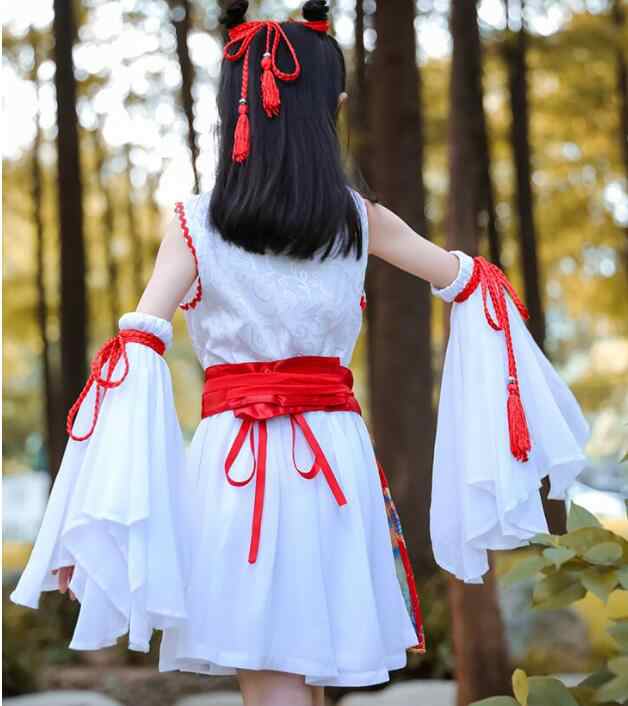 子供中華風ダンス衣装4点セット チャイナ風 和風 膝丈 チャイナドレス ...